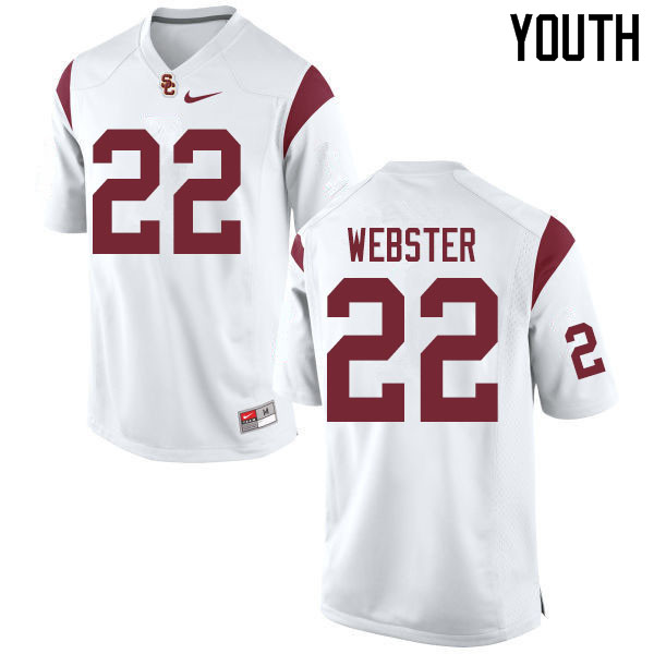 Youth #22 Jack Webster USC Trojans College Football Jerseys Sale-White - Click Image to Close